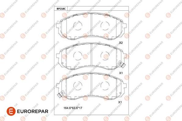 EUROREPAR 1681228180 - Bremžu uzliku kompl., Disku bremzes www.autospares.lv