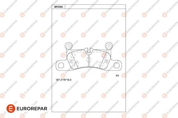 EUROREPAR 1681228280 - Bremžu uzliku kompl., Disku bremzes www.autospares.lv