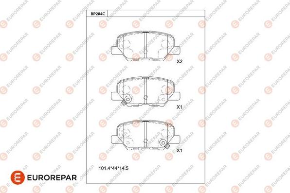 EUROREPAR 1681223480 - Bremžu uzliku kompl., Disku bremzes www.autospares.lv