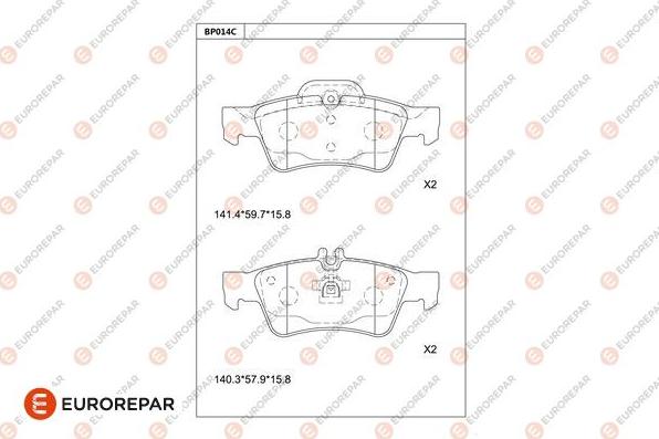 EUROREPAR 1681222980 - Bremžu uzliku kompl., Disku bremzes www.autospares.lv