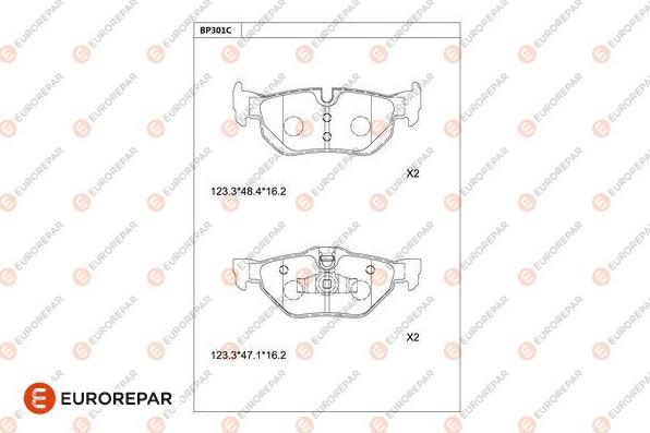 EUROREPAR 1681222180 - Bremžu uzliku kompl., Disku bremzes www.autospares.lv