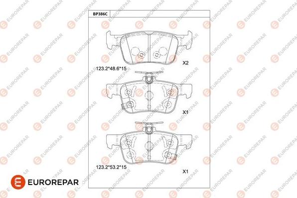 EUROREPAR 1681227080 - Bremžu uzliku kompl., Disku bremzes www.autospares.lv