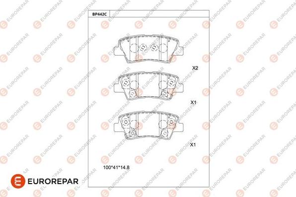 EUROREPAR 1681227280 - Bremžu uzliku kompl., Disku bremzes autospares.lv