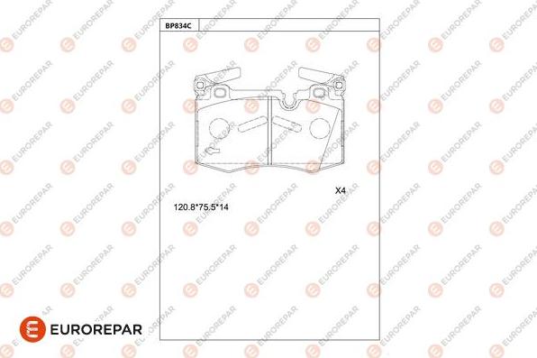 EUROREPAR 1681274080 - Bremžu uzliku kompl., Disku bremzes www.autospares.lv