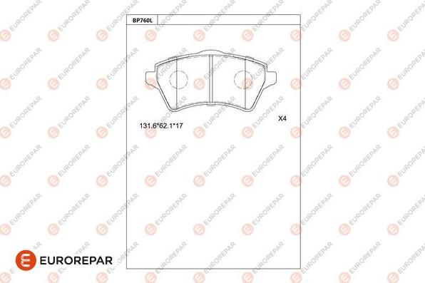 EUROREPAR 1681274780 - Bremžu uzliku kompl., Disku bremzes www.autospares.lv