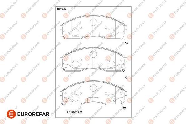 EUROREPAR 1681275980 - Bremžu uzliku kompl., Disku bremzes www.autospares.lv