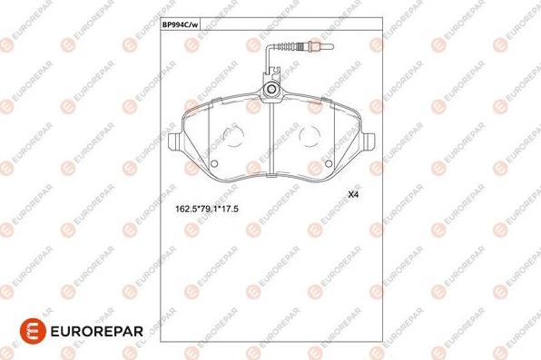 EUROREPAR 1681275380 - Brake Pad Set, disc brake www.autospares.lv