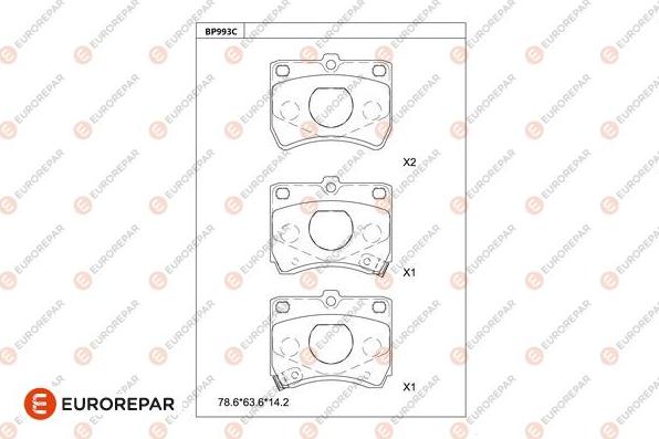 EUROREPAR 1681275280 - Bremžu uzliku kompl., Disku bremzes autospares.lv