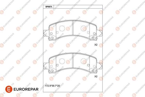 EUROREPAR 1681276580 - Bremžu uzliku kompl., Disku bremzes www.autospares.lv