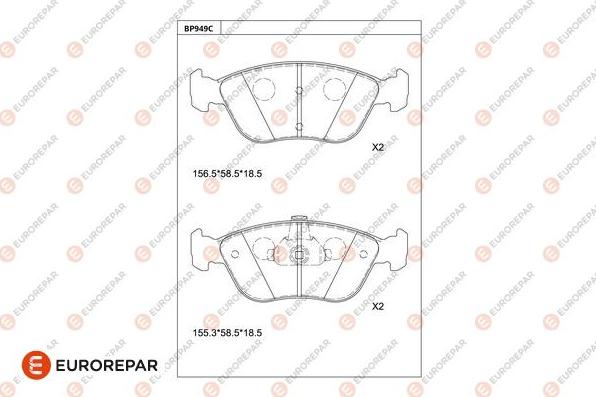 EUROREPAR 1681276880 - Brake Pad Set, disc brake www.autospares.lv