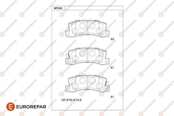 EUROREPAR 1681276280 - Bremžu uzliku kompl., Disku bremzes www.autospares.lv