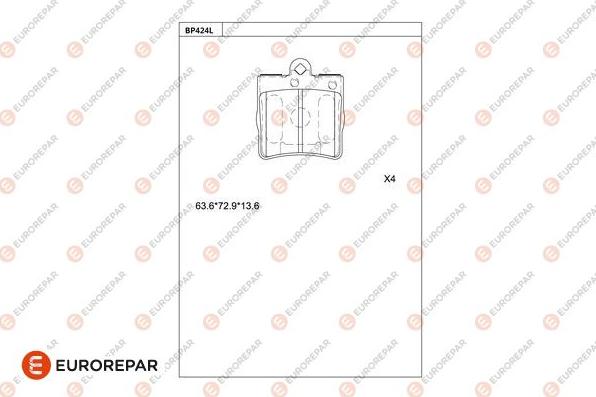 EUROREPAR 1681270080 - Bremžu uzliku kompl., Disku bremzes www.autospares.lv