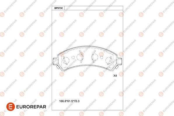 EUROREPAR 1681278080 - Bremžu uzliku kompl., Disku bremzes www.autospares.lv