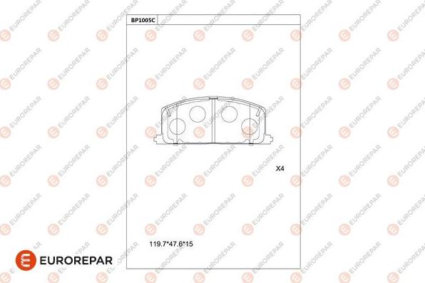 EUROREPAR 1681278380 - Bremžu uzliku kompl., Disku bremzes autospares.lv