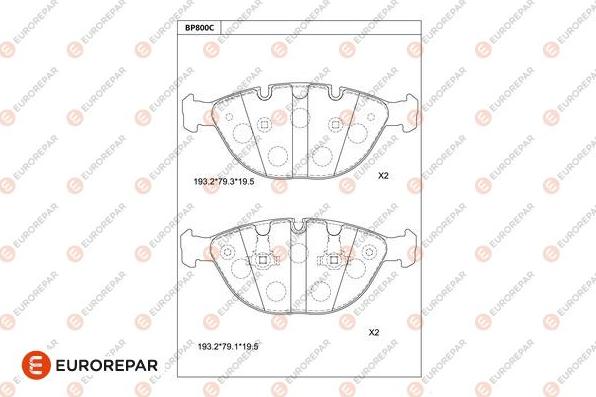 EUROREPAR 1681273480 - Bremžu uzliku kompl., Disku bremzes www.autospares.lv