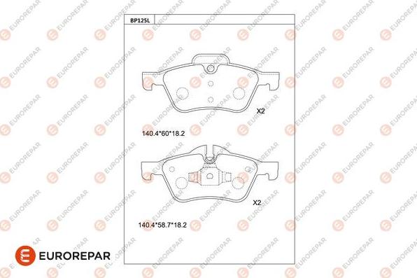 EUROREPAR 1681273880 - Bremžu uzliku kompl., Disku bremzes www.autospares.lv