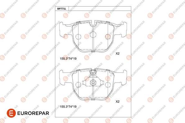 EUROREPAR 1681272080 - Brake Pad Set, disc brake www.autospares.lv