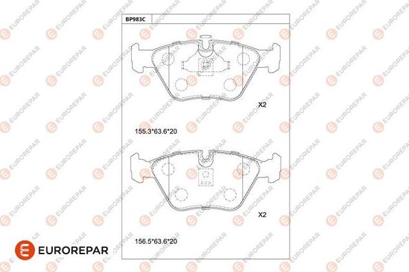 EUROREPAR 1681272180 - Bremžu uzliku kompl., Disku bremzes www.autospares.lv