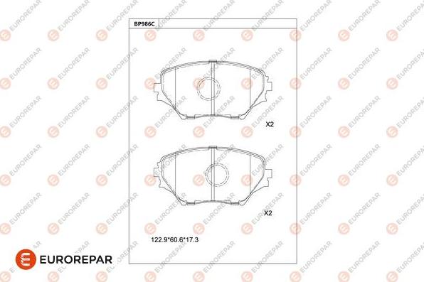 EUROREPAR 1681272780 - Brake Pad Set, disc brake www.autospares.lv