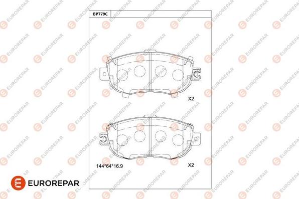 EUROREPAR 1681277480 - Bremžu uzliku kompl., Disku bremzes www.autospares.lv