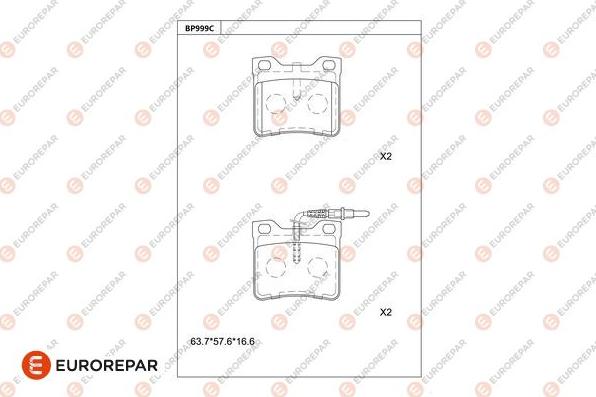 EUROREPAR 1681277280 - Bremžu uzliku kompl., Disku bremzes www.autospares.lv