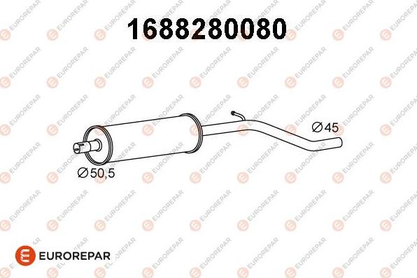 EUROREPAR 1688280080 - Izplūdes gāzu priekšslāpētājs www.autospares.lv