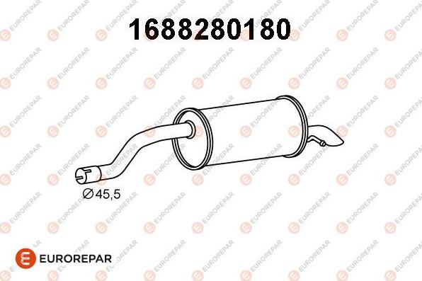 EUROREPAR 1688280180 - Izplūdes gāzu trokšņa slāpētājs (pēdējais) www.autospares.lv