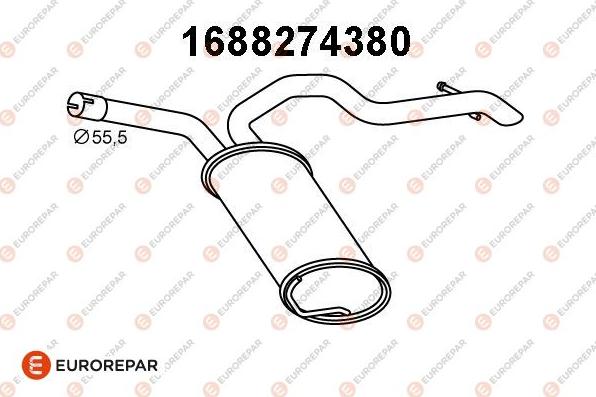 EUROREPAR 1688274380 - Izplūdes gāzu trokšņa slāpētājs (pēdējais) www.autospares.lv