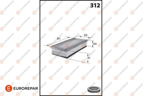 EUROREPAR 1682341780 - Gaisa filtrs www.autospares.lv