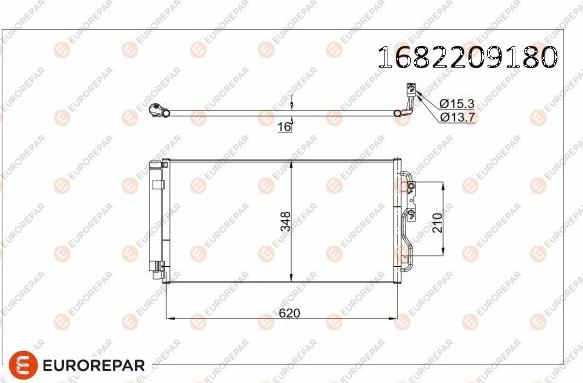 EUROREPAR 1682209180 - Kondensators, Gaisa kond. sistēma www.autospares.lv