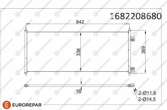 EUROREPAR 1682208680 - Kondensators, Gaisa kond. sistēma www.autospares.lv