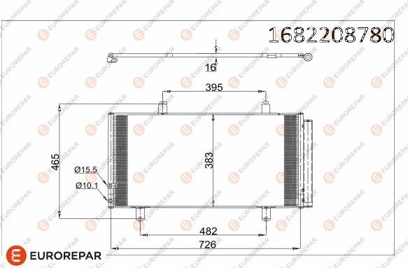 EUROREPAR 1682208780 - Kondensators, Gaisa kond. sistēma www.autospares.lv