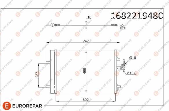 EUROREPAR 1682219480 - Kondensators, Gaisa kond. sistēma www.autospares.lv