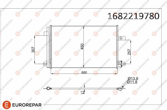 EUROREPAR 1682219780 - Kondensators, Gaisa kond. sistēma www.autospares.lv