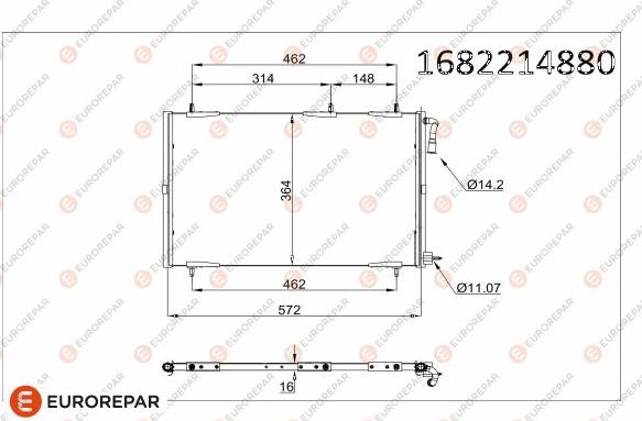 EUROREPAR 1682214880 - Kondensators, Gaisa kond. sistēma www.autospares.lv