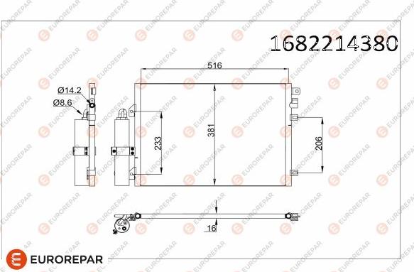 EUROREPAR 1682214380 - Kondensators, Gaisa kond. sistēma www.autospares.lv