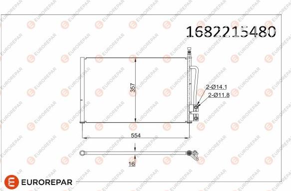 EUROREPAR 1682215480 - Kondensators, Gaisa kond. sistēma autospares.lv