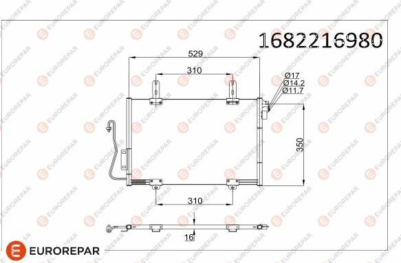 EUROREPAR 1682216980 - Kondensators, Gaisa kond. sistēma www.autospares.lv