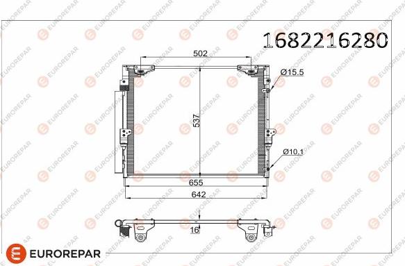 EUROREPAR 1682216280 - Kondensators, Gaisa kond. sistēma www.autospares.lv