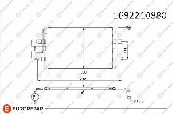 EUROREPAR 1682210880 - Kondensators, Gaisa kond. sistēma autospares.lv