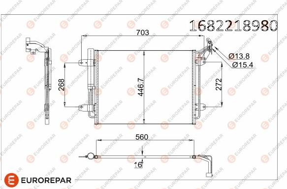 EUROREPAR 1682218980 - Kondensators, Gaisa kond. sistēma www.autospares.lv