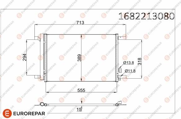 EUROREPAR 1682213080 - Kondensators, Gaisa kond. sistēma www.autospares.lv