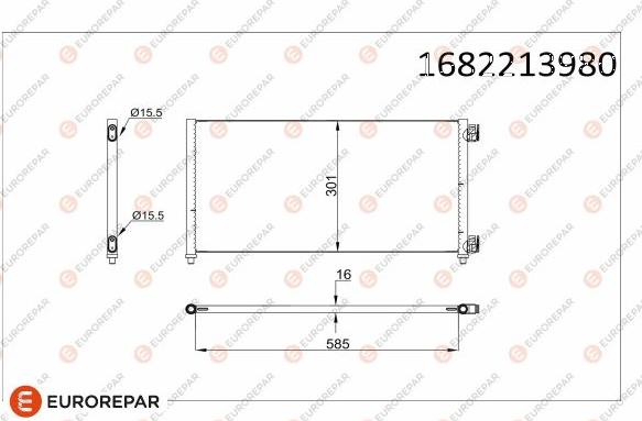 EUROREPAR 1682213980 - Kondensators, Gaisa kond. sistēma www.autospares.lv