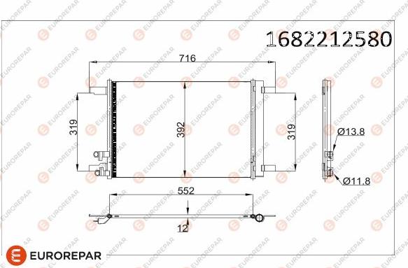 EUROREPAR 1682212580 - Kondensators, Gaisa kond. sistēma www.autospares.lv