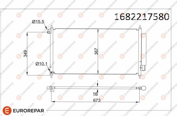 EUROREPAR 1682217580 - Kondensators, Gaisa kond. sistēma www.autospares.lv