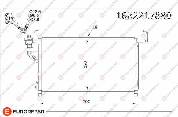 EUROREPAR 1682217880 - Kondensators, Gaisa kond. sistēma www.autospares.lv