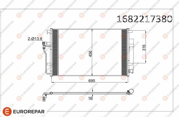 EUROREPAR 1682217380 - Kondensators, Gaisa kond. sistēma www.autospares.lv