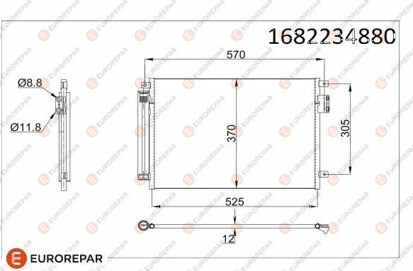 EUROREPAR 1682234880 - Kondensators, Gaisa kond. sistēma www.autospares.lv