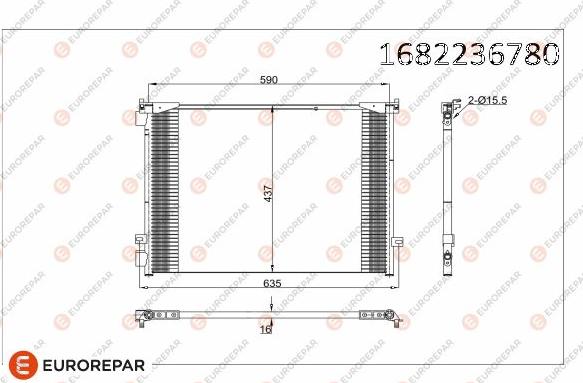 EUROREPAR 1682236780 - Kondensators, Gaisa kond. sistēma www.autospares.lv