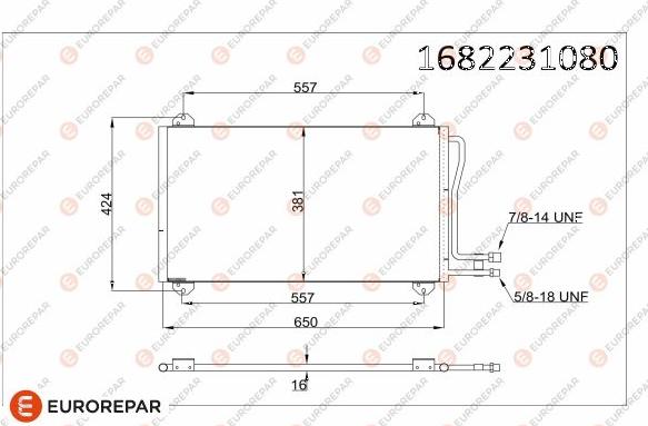 EUROREPAR 1682231080 - Kondensators, Gaisa kond. sistēma www.autospares.lv